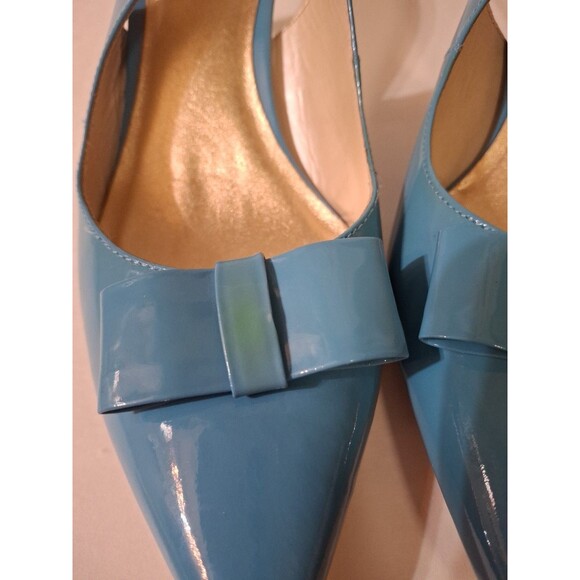 LILY PULITZER Women's Blue Kitten Pump Heel Sling Back Shoes Size 10 - Picture 8 of 11